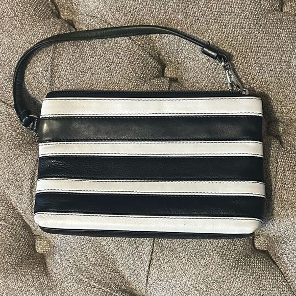 Striped Leather Wristlet - Picture 3 of 10